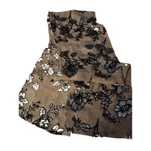 Shihreen long silk and velvet burnout scarf Gray/Black/White